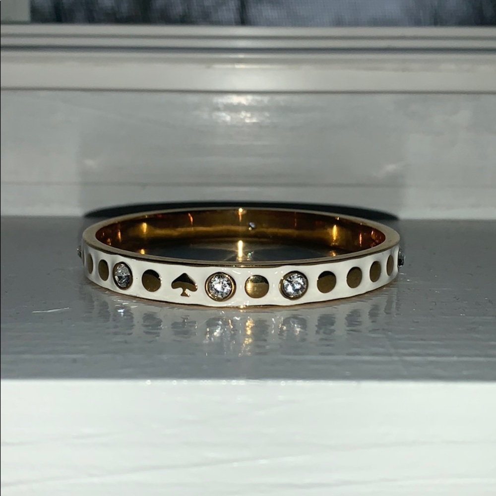 White and gold Kate spade bangle bracelet